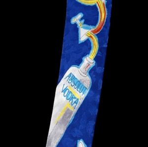 Vintage Absolut Vodka Tie. Royal Blue. Martini. Not thin, not wide